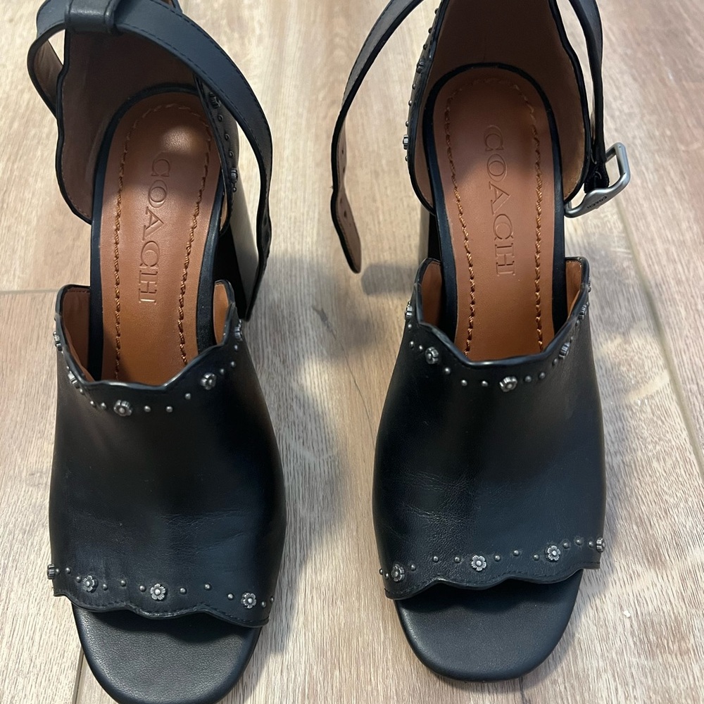 Coach Black Studded Heels